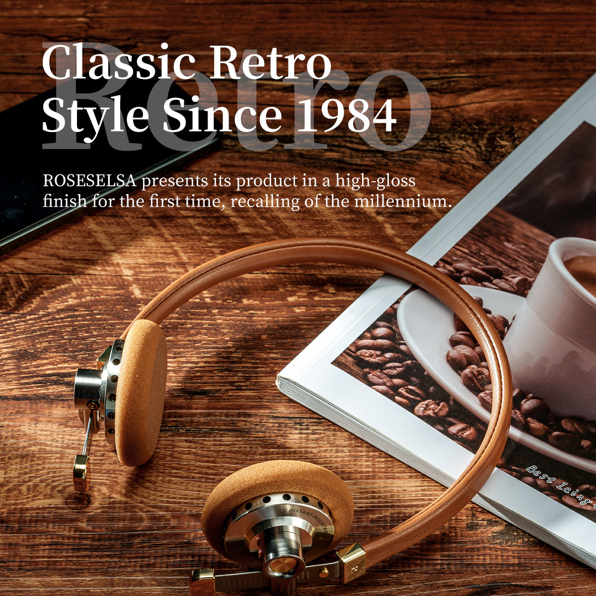 ROSESELSA Distant Mountain On Ear Classic Wired Headphones Retro Headset Celebrity Earphones OOTD Outfits for Street Snap Live Camera MMCX 3.5mm