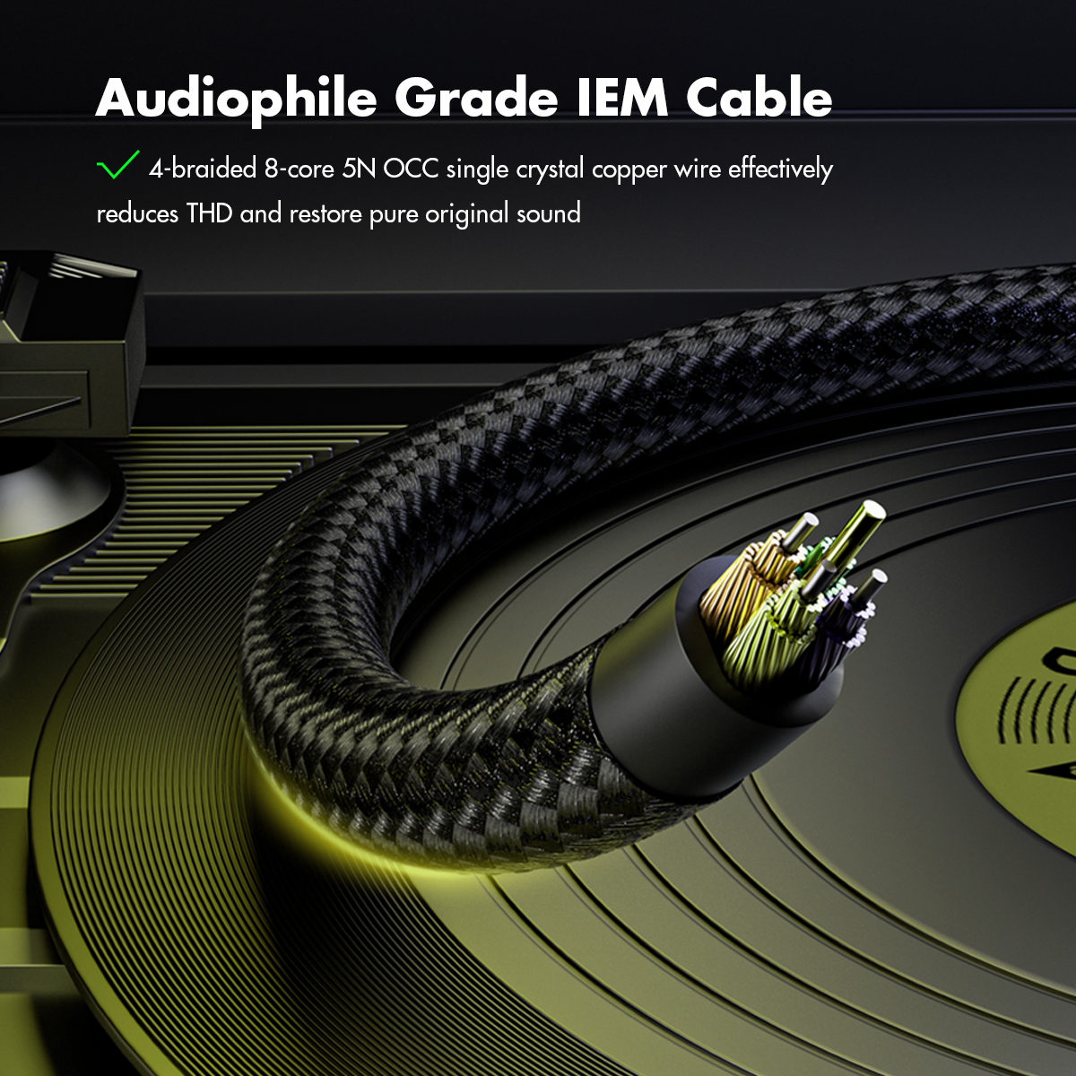 ROSESELSA Aurora Ultra 1DD+1PM Hybrid In Ear Monitors, HIFI In Ear Earphones with RZ200-m Dongle & IEM Cable