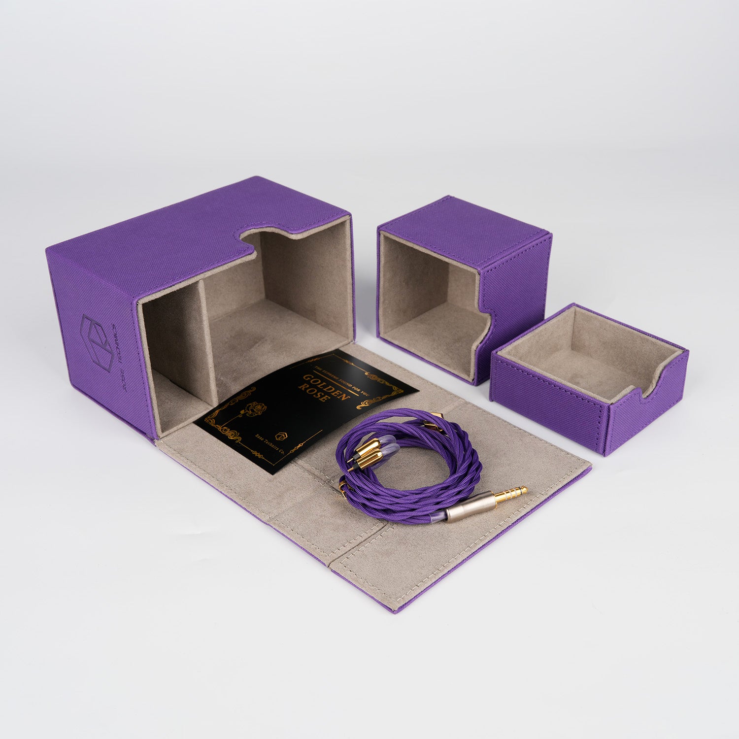 ROSESELSA Golden Rose Upgrade IEM Cable for HiFi Headphones 6N OCC Single Crystal Silver Single Crystal Copper Mixed 4-Braided 8 Core Cord for Audiophiles Earbuds