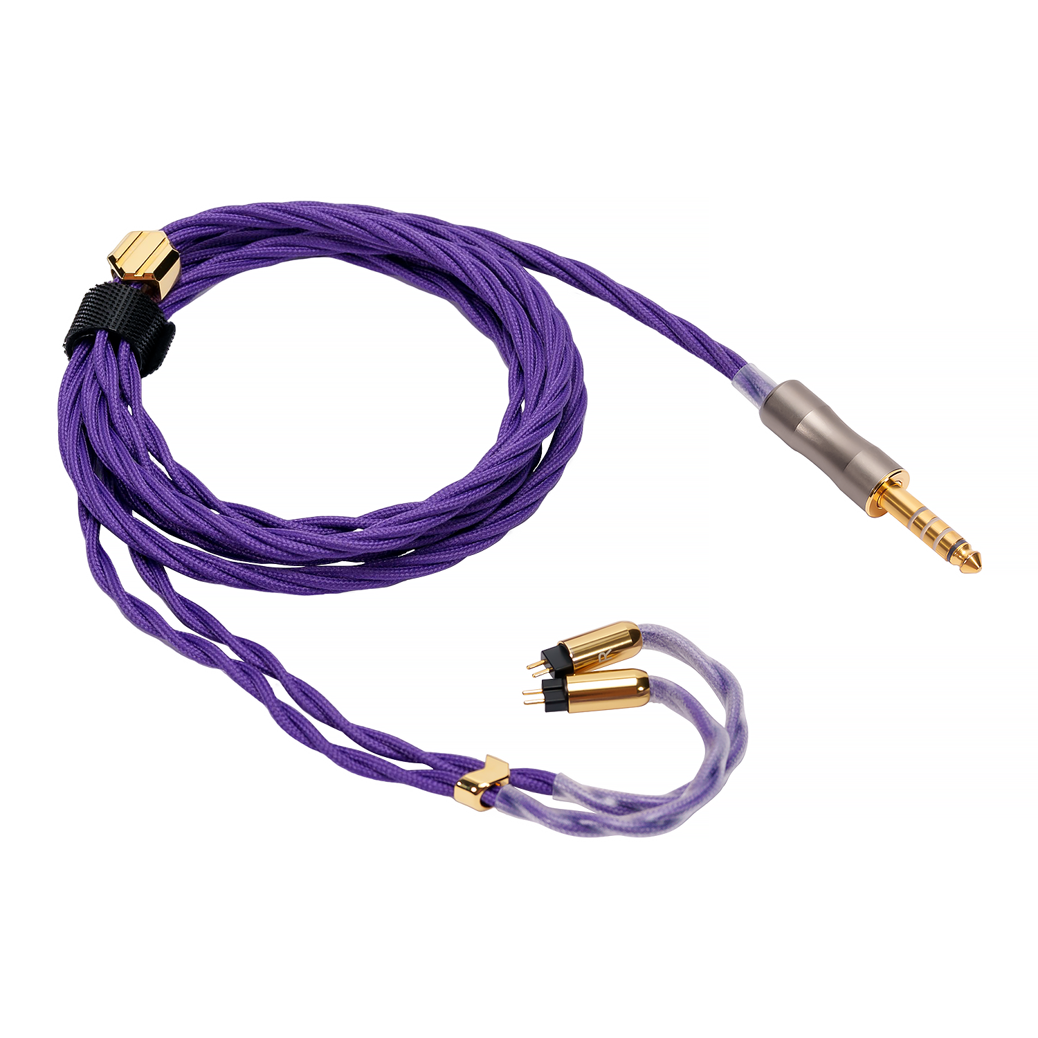 ROSESELSA Golden Rose Upgrade IEM Cable for HiFi Headphones 6N OCC Single Crystal Silver Single Crystal Copper Mixed 4-Braided 8 Core Cord for Audiophiles Earbuds