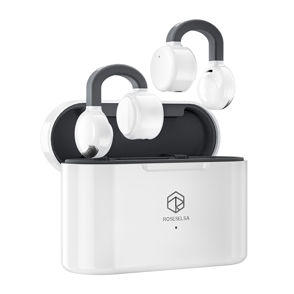 ROSESELSA OpenFeel Open Ear Wireless Earbuds LDAC LDHC HiFi Sound Bluetooth 5.4 Earphones 52H Battery LC3 Game Mode 20ms
