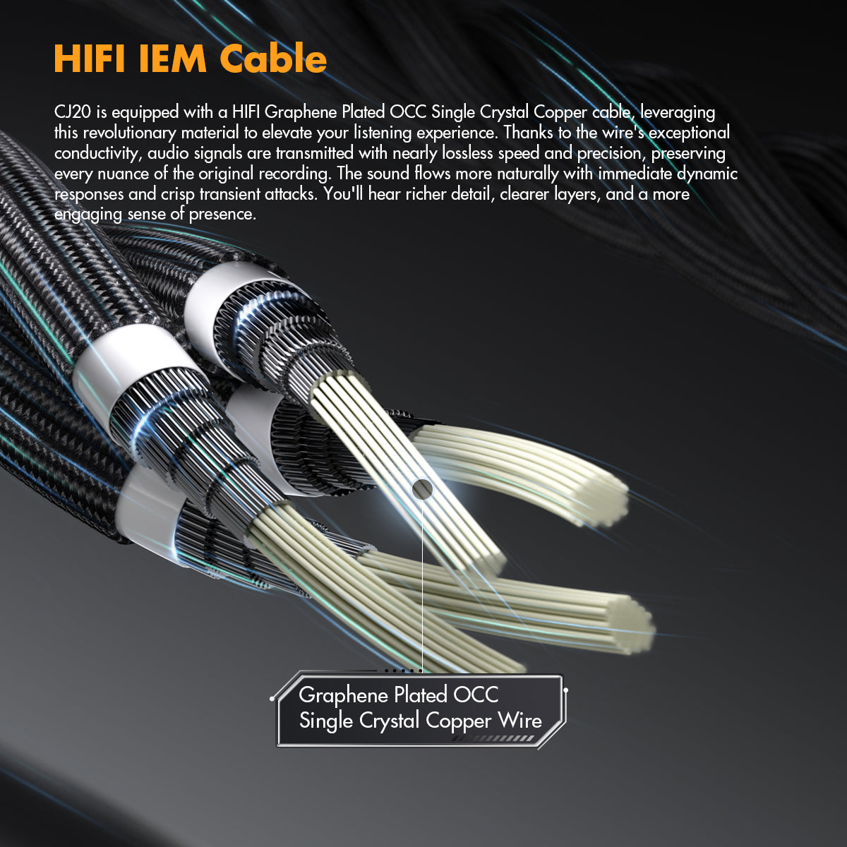 ROSESELSA x AAV CJ20 Planar Magnetic Driver HIFI In Ear Monitors, 1PM Wired Earphones High Fidelity with Module IEM Cable 3.5mm/4.4mm Metal Cavity