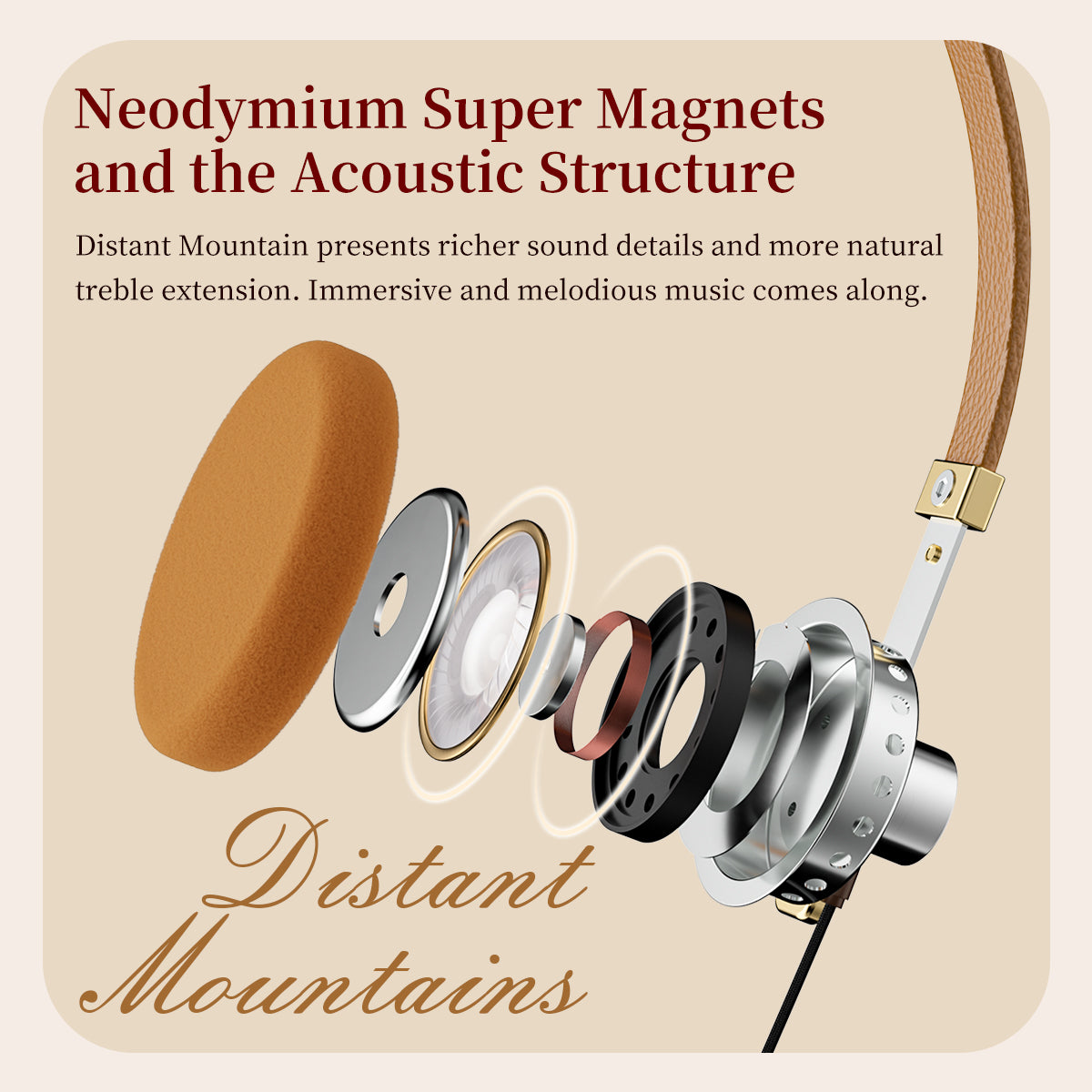 ROSESELSA Distant Mountain On Ear Classic Wired Headphones Retro Headset Celebrity Earphones OOTD Outfits for Street Snap Live Camera MMCX 3.5mm