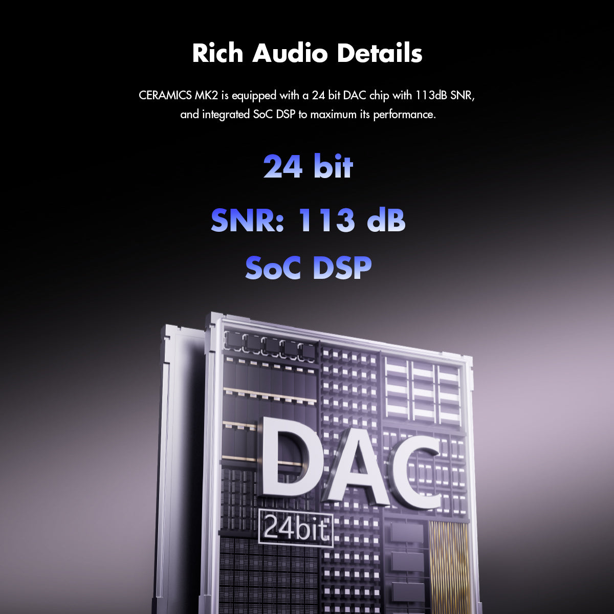 CERAMICS MK2 True Wireless Earbuds, 40dB Active Noise Cancelling Earphones, Bluetooth 6.0, Hi-Res LDAC, IPX4 Sweat Resistant, 45H Playtime, HD Mics, Game Mode, Dual Connectivity