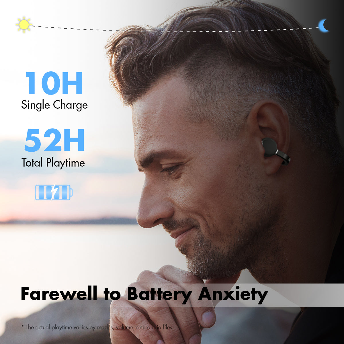 ROSESELSA OpenFeel Open Ear Wireless Earbuds LDAC LDHC HiFi Sound Bluetooth 5.4 Earphones 52H Battery LC3 Game Mode 20ms