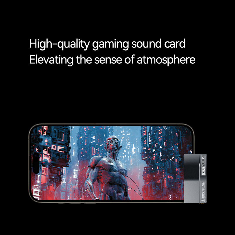 ROSESELSA RS9039/RS 9039 HIFI Headphone Amplifier & DAC, ESS9039Q2M DSP Chip, 3.5mm/4.4mm to Type-C/Lightning