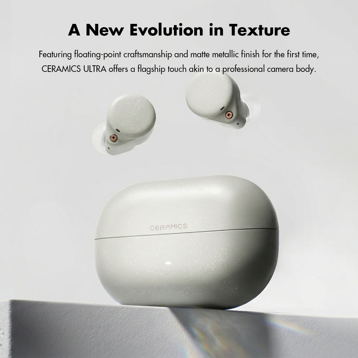 CERAMICS ULTRA True Wireless Earbuds, 99% Active Noise Cancelling Earphones, Hi-Res LDAC LHDC, IPX4 Sweat Resistant Anti-Wind, 40H Battery, 4 HD Mics, Game Mode Dual Connectivity