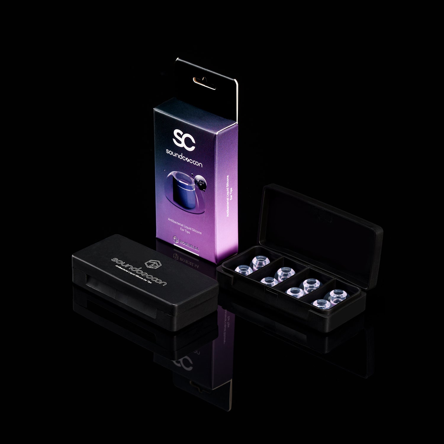 ROSESELSA SoundCocoon Liquid Silicone Eartips, 4 Pairs of Universal Eartips Replacement for Earbuds, Enhanced Bass Vibrant Treble, Extra Noise Cancellation S/M/L/XL