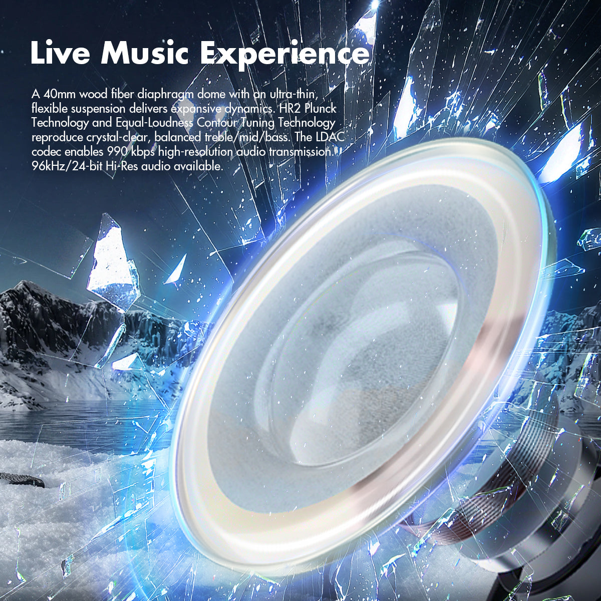 ROSESELSA CAMBRIAN Over Ear Wireless Headsets Active Noise Cancellation Detachable Cable Ultra Low Latency 100H Battery Life OOTD