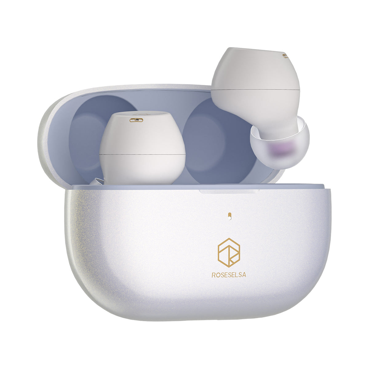 ROSESELSA Ceramics X Wireless Earbuds, 55dB Active Noise Cancelling Earphones, Hi-Res LDAC, IPX5 Sweat Resistant Anti-Wind, 50H Battery, 4 HD Mics, Game Mode Dual Connectivity