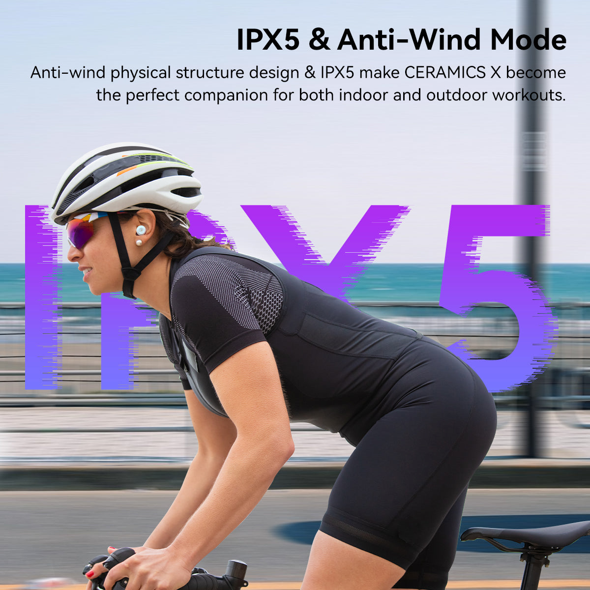 ROSESELSA Ceramics X Wireless Earbuds, 55dB Active Noise Cancelling Earphones, Hi-Res LDAC, IPX5 Sweat Resistant Anti-Wind, 50H Battery, 4 HD Mics, Game Mode Dual Connectivity