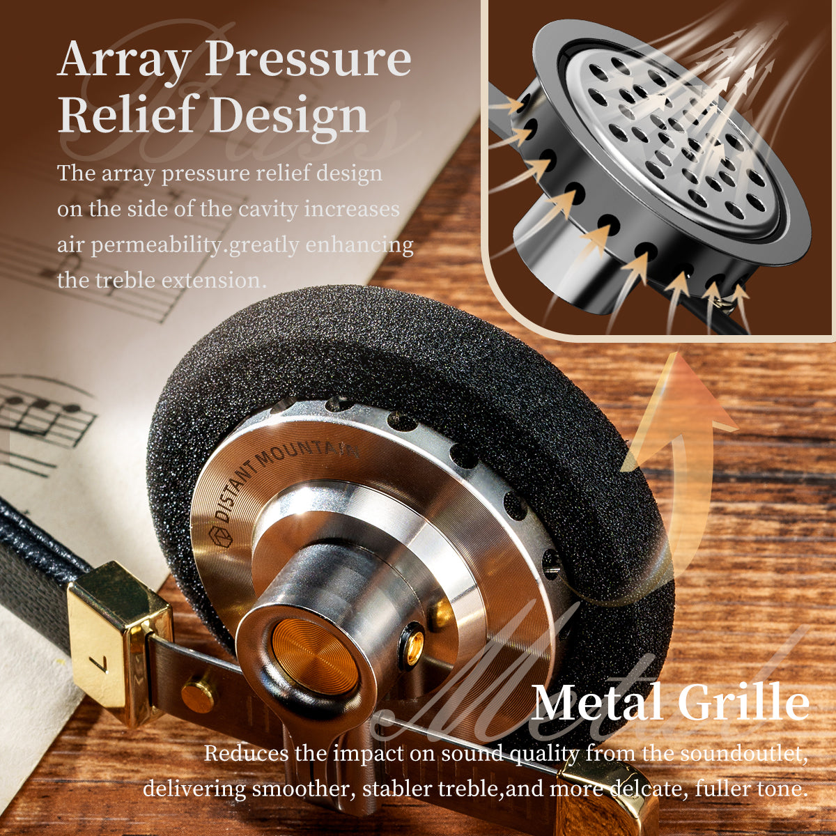 Distant Mountain | On Ear Wired Retro Headphones - ROSESELSA