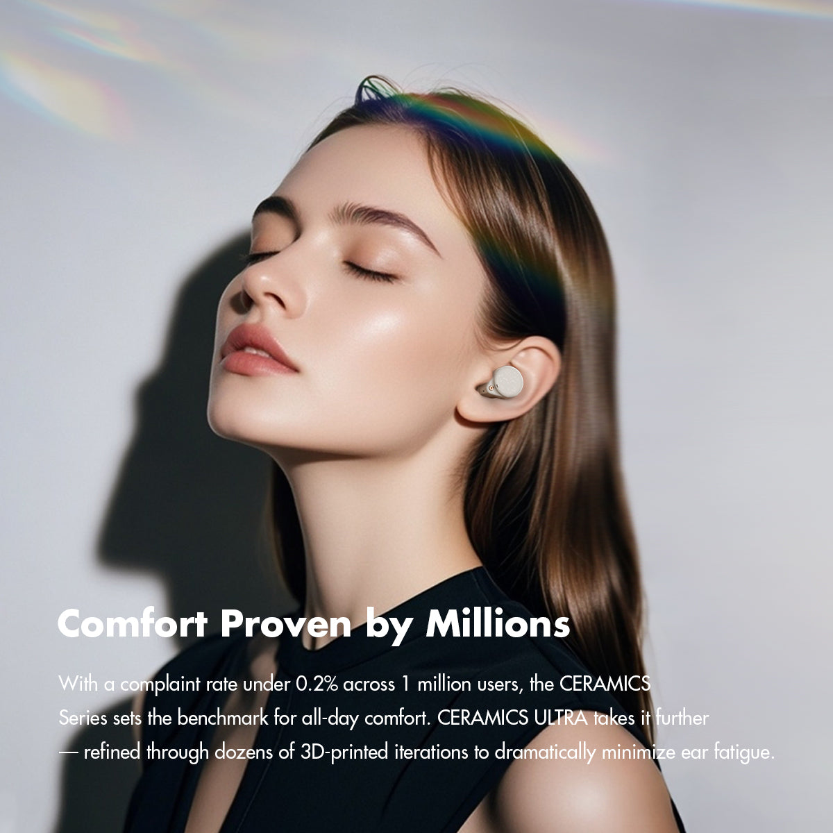 CERAMICS ULTRA True Wireless Earbuds, 99% Active Noise Cancelling Earphones, Hi-Res LDAC LHDC, IPX4 Sweat Resistant Anti-Wind, 45H Battery, 4 HD Mics, Game Mode Dual Connectivity