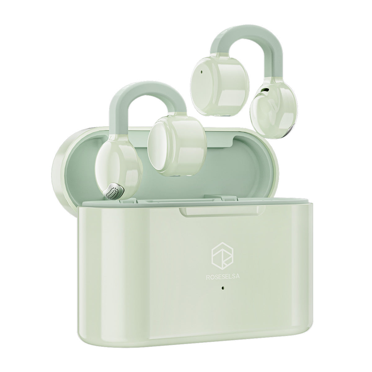 ROSESELSA OpenFeel Open Ear Wireless Earbuds LDAC LDHC HiFi Sound Bluetooth 5.4 Earphones 52H Battery LC3 Game Mode 20ms